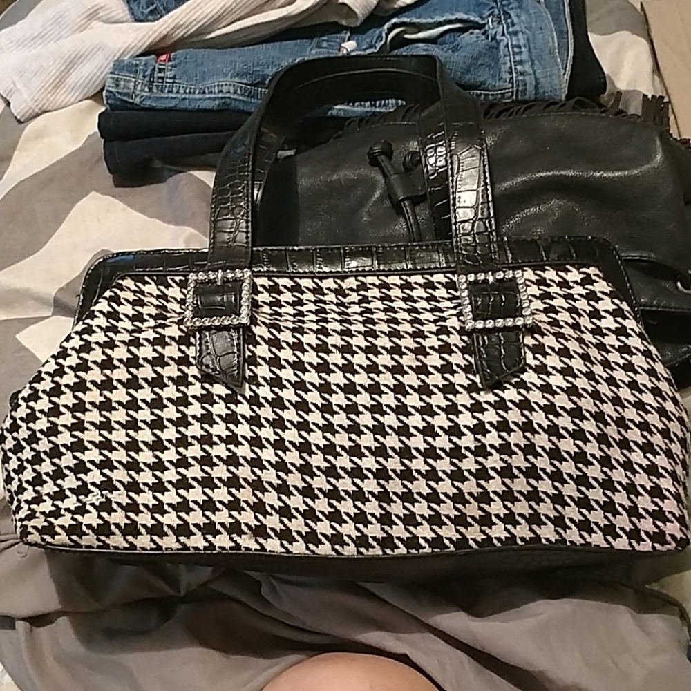 Rare Valerie Stevens houndstooth purse